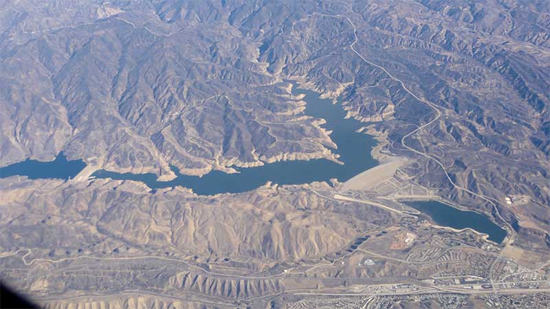 Aerial view of Lake Hughes - Castaic, CA