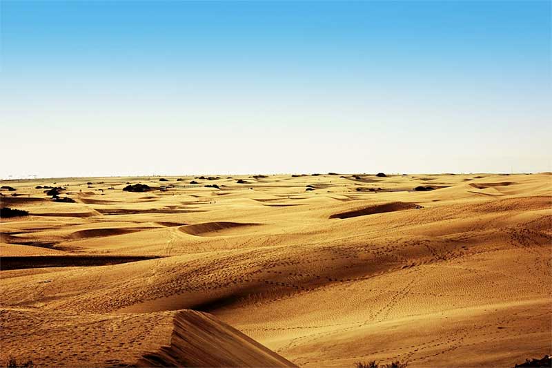 desert dunes in the extreme Sun Valley, CA heat