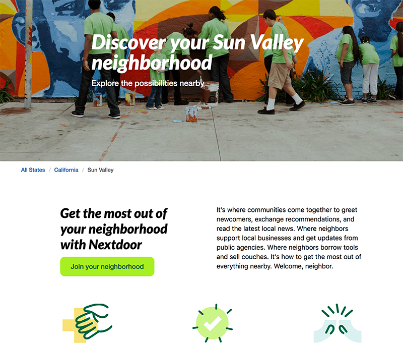 Nextdoor website screen shot by Jose Mier