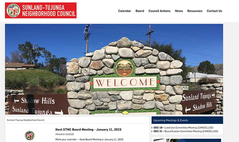 Jose Mier screenshot of Sunland Tujunga website