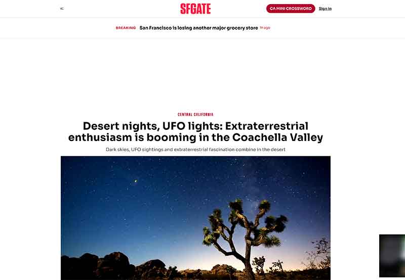 Sun Valley CA UFO article Jose Mier